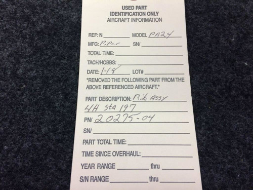 20275-004 Piper PA24 Rib Assembly LH (STA 197)