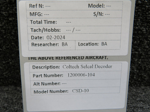 1200006-104 Coltech CSD-10 Selcal Decoder For Sale