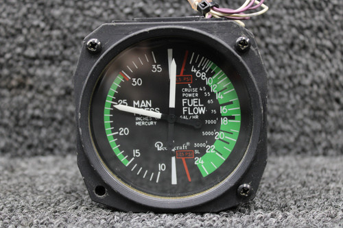 6331 United Dual Manifold and Fuel Pressure Indicator (Lighted 28V) (Code: H.32)