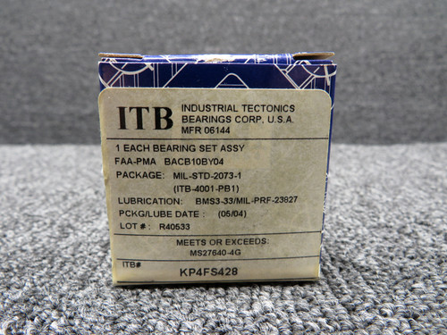 RBC KP4AFS428 Airframe Control Radial Ball Bearing 1/4 x 3/4 x 9