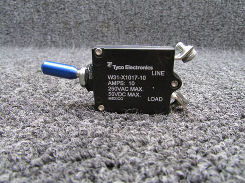 W31-X1017-10 (Alt: 35-380132-73) Tyco Toggle Switch (250,50V, 10A, Blue)