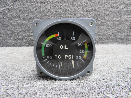 56I2-386-8 Brion Leroux Oil Dual Temperature and Pressure Indicator with Mods