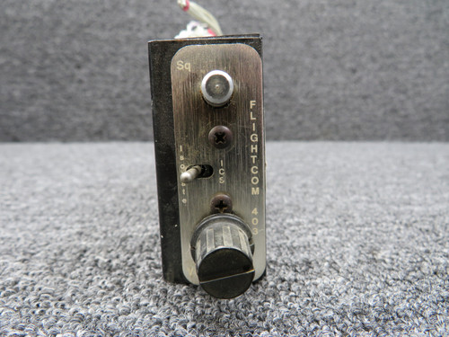 403 Flightcom Intercom Panel with Connector (Missing Knob Cover)