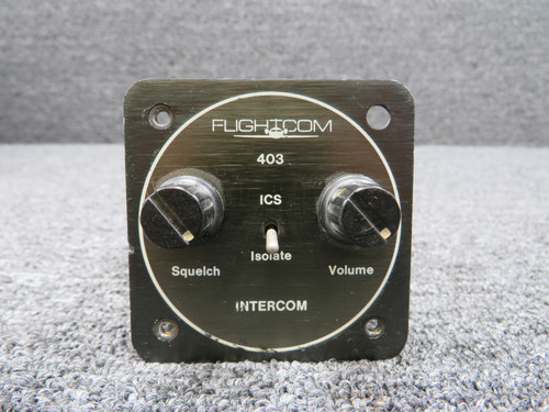 403 Flightcom Panel Intercom (Square Mount with Worn Holes)