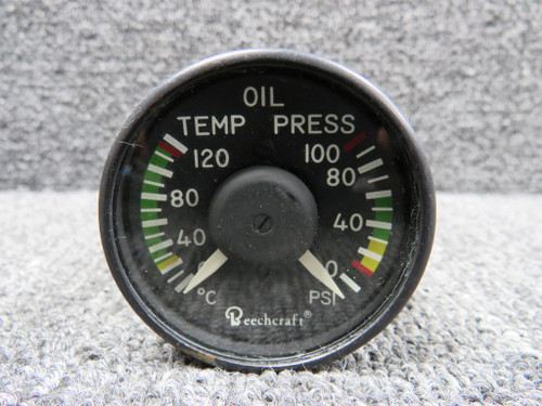 563-100 (Alt:102-380014-3) Hickok-Beech Oil Temp and Pressure Indicator