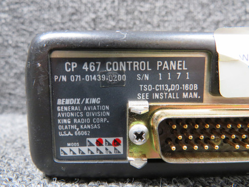 071-01439-0200 Bendix King CP-467 Aircraft Control Panel