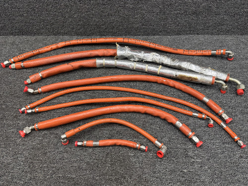 124F002-8CR-0422, LW-12798-4S340 Piper PA28-181 Hoses (Set of 9)