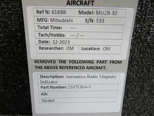 2107LB-6-3 Aeronetics Radio Magnetic Indicator Gauge