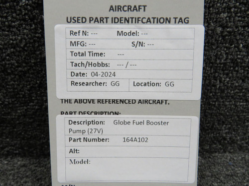 Globe  164A102 Globe Fuel Booster Pump (27V) 