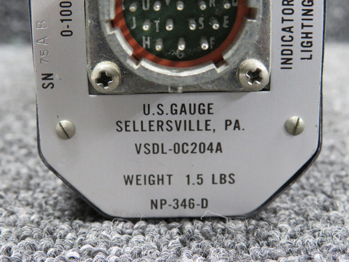 VSDL-0C204A (Alternate: 9912147-3) U.S. Gauge Oil Pressure Indicator