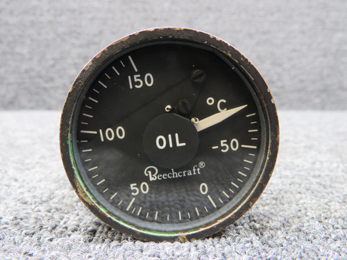 162B3H (Alt: 50-324288-1) Lewis Oil Temp Indicator (Worn, Chipped Paint) (28V)