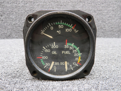 18-T1600 (Alt: AN5773-2) A.I.D Tri Engine Gauge (Cloudy Face)