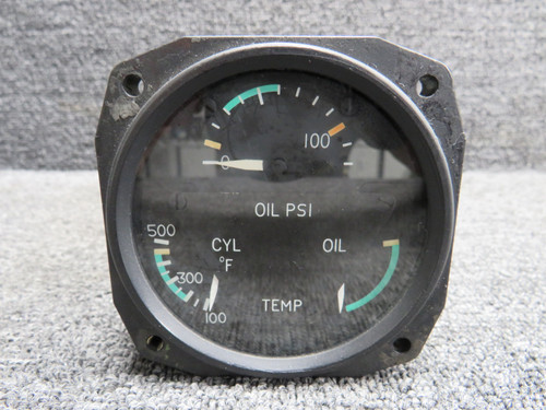 C662019-0101 Aircraft Institution Tri-Engine Gauge Indicator (Cloudy Glass)