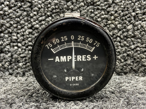 765-002 (Dial: D-2695) Piper PA24-260 Amperes Indicator (Range: -75 to +75)