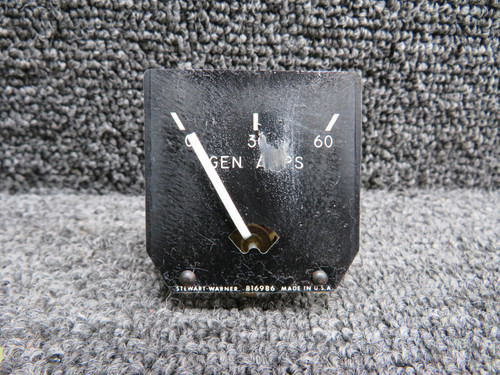 816986 Stewart Warner Generator Ammeter Indicator (Worn Paint)