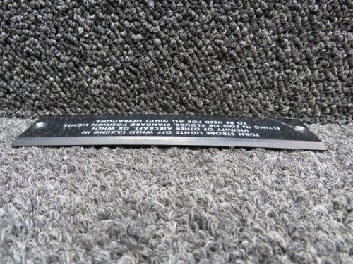 96-364087-3 Beechcraft 58 Plate Strobe Lights Instruction Placard