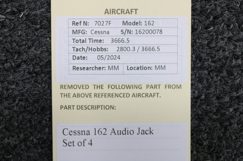 Cessna 162 Audio Jack Set of 4