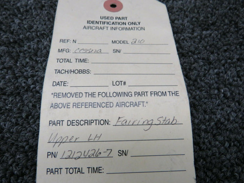 1212426-7 Cessna 210 Fairing Stabilizer Upper LH