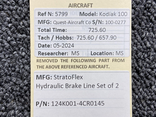 Stratoflex 124K001-4CR0145 Stratoflex Hydraulic Brake Line Set of 2 