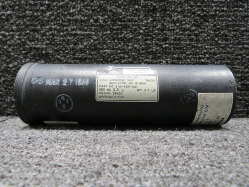 Gull Airborne 218-909-001 (Alt: 9910461-1) Gull Ng Percent Tachometer Indicator (28V) 