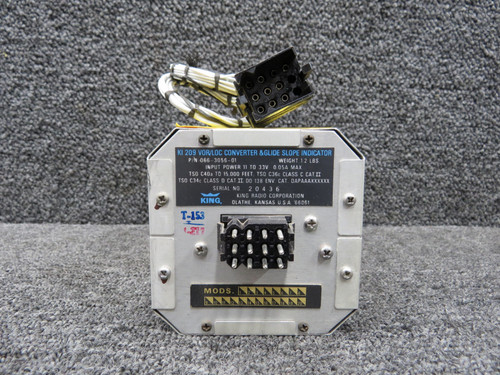 066-3056-01 King Radio KI-209 VOR-LOC-Glideslope Indicator w Mods (11-33V)