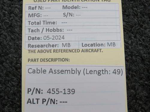 455-139 Cable Assembly (Length: 49)(New Old Stock)