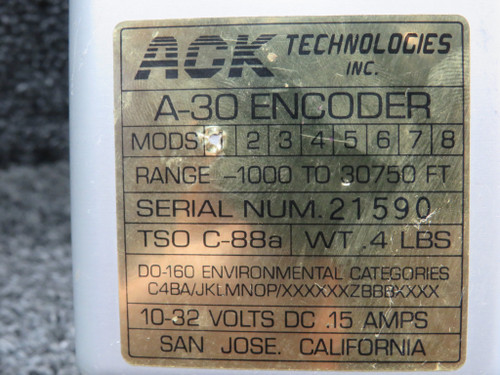 Cable Part Number A30.11.01 ACK Technologies A-30 Encoder With Cable ...