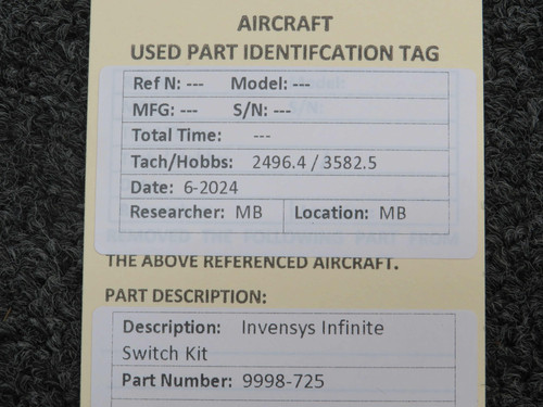 9998-725 Invensys Infinite Switch Kit (New Old Stock)