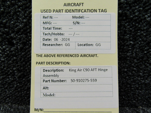 50-910275-559 Beechcraft King Air C90 Hinge Assembly Aft