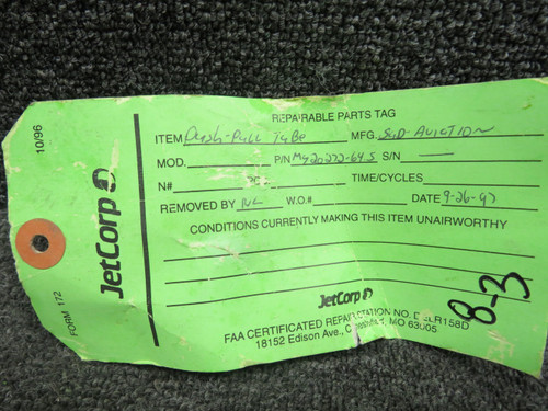 MY20-272-64-5 Falcon Jet Push-Pull Rod with Green Repairable Tag (Core)