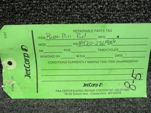 MY20-272-50-6 Falcon Jet Push-Pull Rod with Green Repairable Tag (Core)