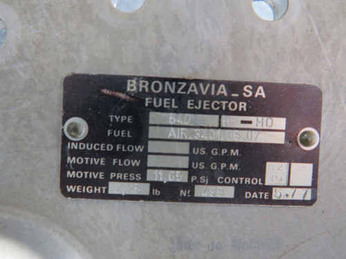 AIR-3401-05-07 Bronzavia Fuel Ejector Assembly