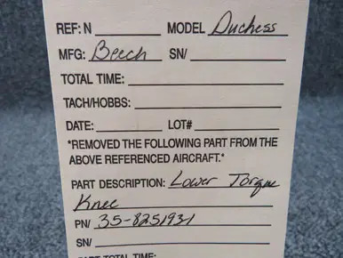 35-825193-1 Beech Beechcraft Lower Torque Knee
