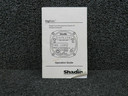 1999 Shadin Digital Fuel Management System and Airdata Computer Manual (C20) BAS Part Sales | Airplane Parts