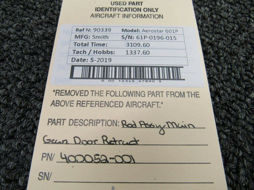 400052-001 Aerostar 601P Rod Assy Main Gear Door Retract