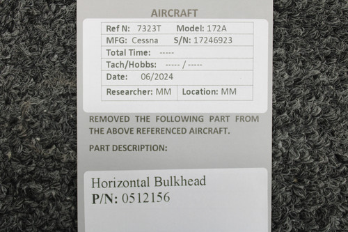 0512156 Cessna 172A Horizontal Bulkhead | Used Airplane Parts