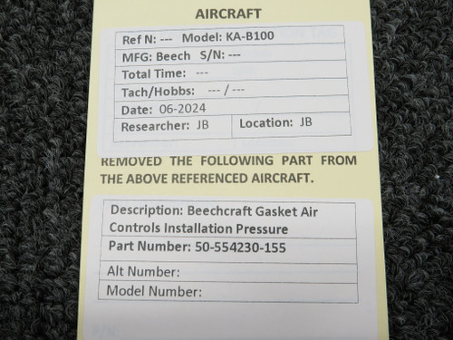 50-554230-155 Beechcraft Gasket Air Controls Installation Pressure (NOS)