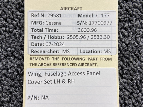 Cessna 177 Wing, Fuselage Access Panel Cover Set LH & RH – BAS