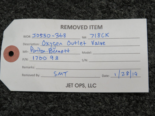 170098 Purtian Bennett Oxygen Outlet Valve Panel