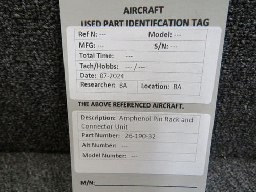 26-190-32 Amphenol Pin Rack with Connector Unit
