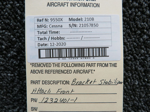 1232401-1 (USE: 0732601-2) Cessna 210B Bracket Stabilizer Attach Front