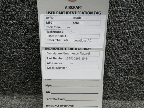 159F10269-15-B Emergency Placard