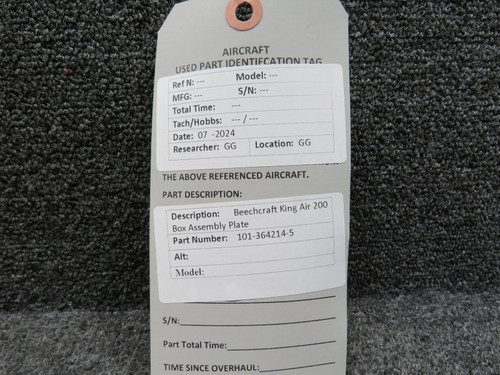 101-364214-5 Beechcraft King Air 200 Box Assembly Plate