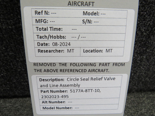 5177A-8TT-10, 2302023-495 Circle Seal Relief Valve and Line Assembly