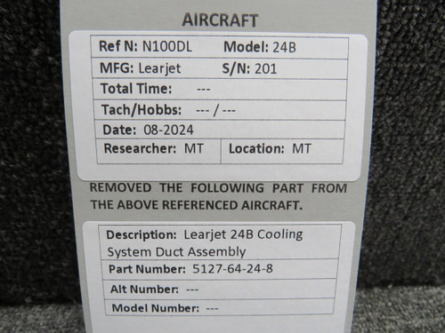 5127-64-24-8 Learjet 24B Cooling System Duct Assembly
