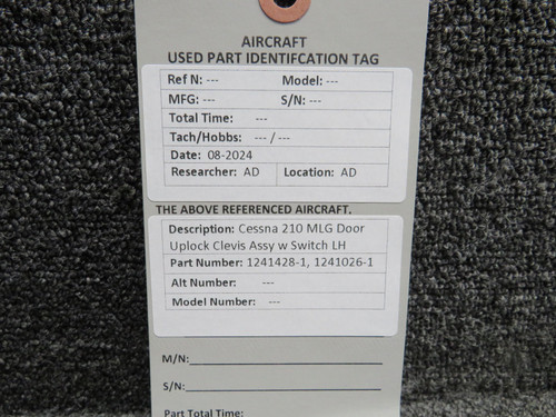1241428-1, 1241026-1 Cessna 210 MLG Door Uplock Clevis Assy w Switch LH