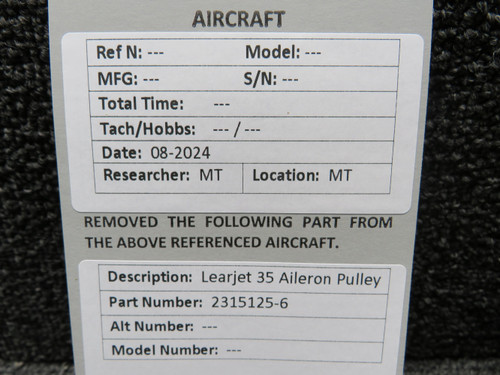 2315125-6 Learjet 35 Aileron Pulley