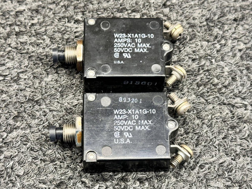 Potter and Brumfield W23-X1A1G-5, W23-X1A1G-10 Potter & Brumfield Circuit Breakers (Set of 7) 