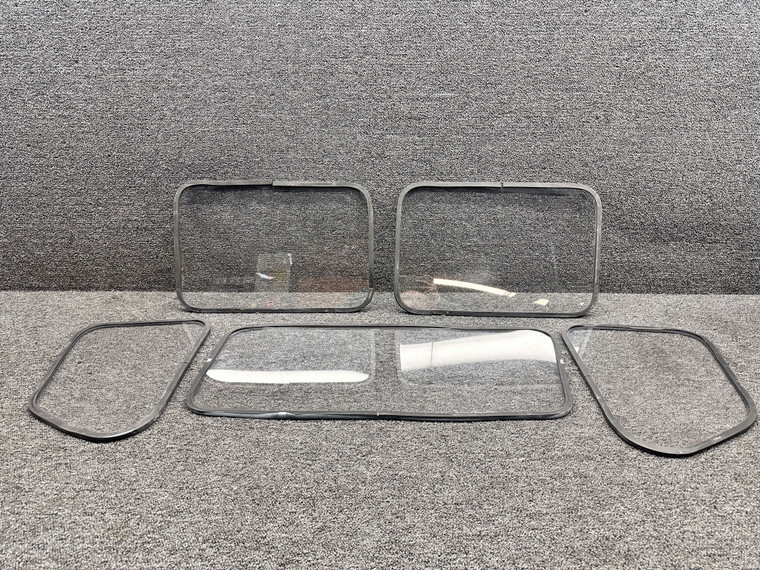 1211061-14, 1211061-57 Cessna 210J Windows Fwd, Middle, &amp; Aft (Set of 5)