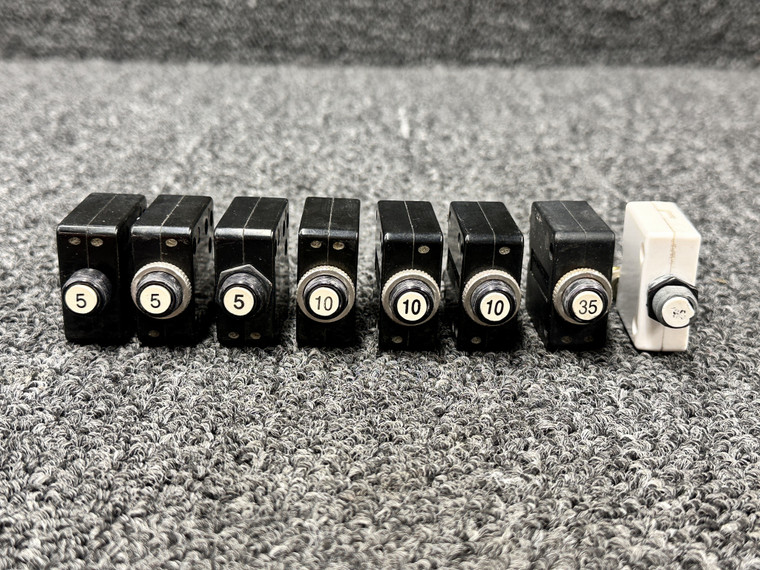 W58-XC4C12A-5, W58-XC4C12A-10 Potter &amp; Brumfield Circuit Breakers (Set of 8)
